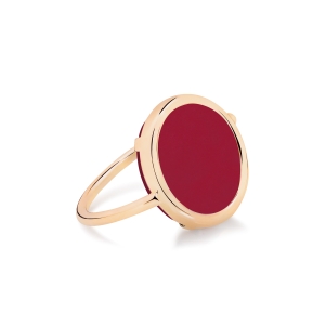 bague or rose 18 carats et corail<br>by Ginette NY