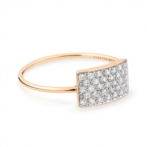 bague or rose 18 carats avec diamants <br>by Ginette NY