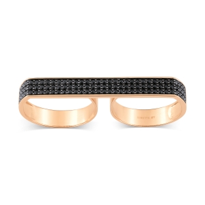 double black diamond baguette ring