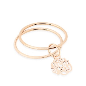monogram double circle ring