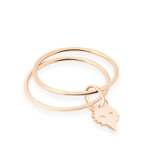 wolf double circle ring