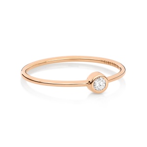 18 karat rose gold ring and diamond <br>by Ginette NY