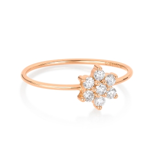 bague or rose 18 carats et diamants<br>by Ginette NY