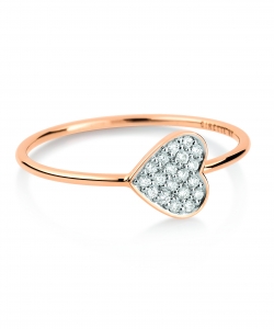 tiny diamond heart ring