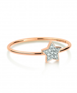 bague or rose 18 carats et diamants<br>by Ginette NY