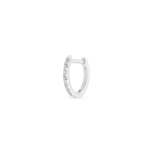 boucle d'oreille solo or blanc 18 carats et diamants<br>by Ginette NY