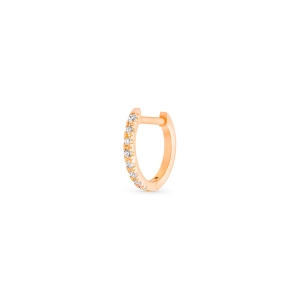 18 karat rose gold solo hoop and diamonds<br>by Ginette NY