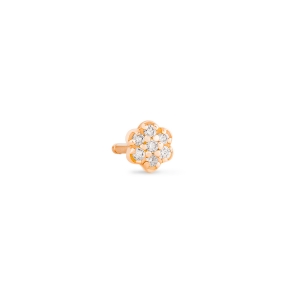 18 karat rose gold solo stud and diamonds<br>by Ginette NY