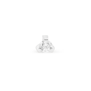 boucle d'oreille solo or blanc 18 carats et diamant<br>by Ginette NY
