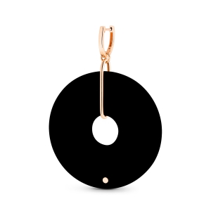 18 karat rose gold solo hoop and onyx<br>by Ginette NY