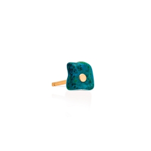 boucle d'oreille solo or rose 18 carats et chrysocolle<br>by Ginette NY