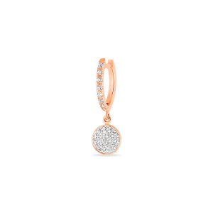 18 karat rose gold solo hoop and diamonds<br>by Ginette NY