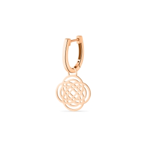 18 karat rose gold solo hoop, motif purity<br>by Ginette NY