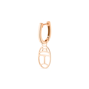 18 karat rose gold solo hoop, motif wish<br>by Ginette NY