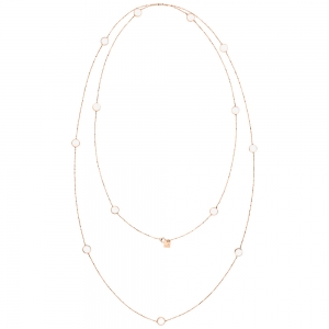 18 carat rose gold necklace and white agate <br>by Ginette NY