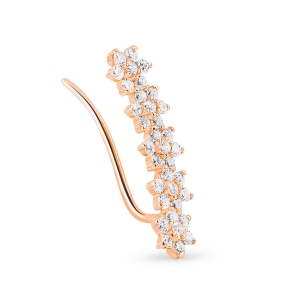 18 karat rose gold solo left earring and diamonds<br>by Ginette NY