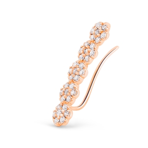 boucle d'oreille solo droit en or rose 18 carats et diamants<br>by Ginette NY