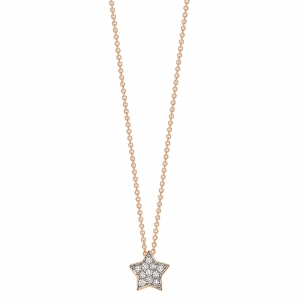 collier or rose 18 carats et diamants<br>by Ginette NY
