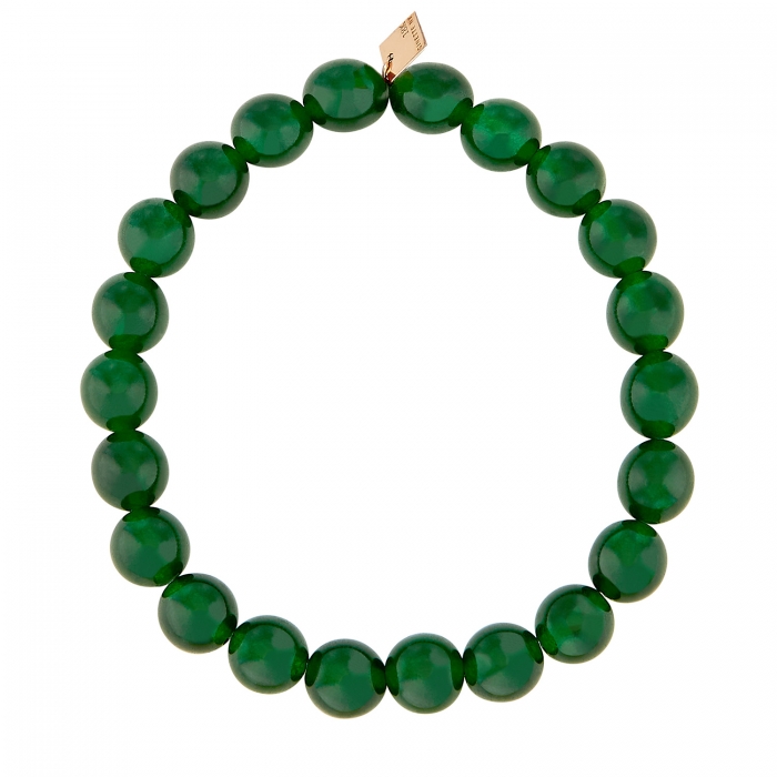 Mens Dark Green Jadeite Jade Bead Bracelet with 24K Gold Tiger– MAYS GEMS