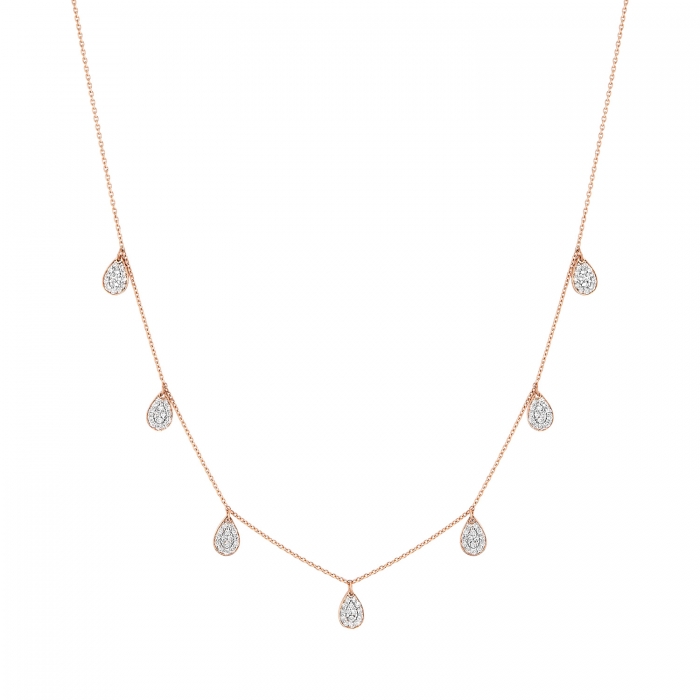 Starlette 7 Diamond Drops Necklace - Johnny Jewelry