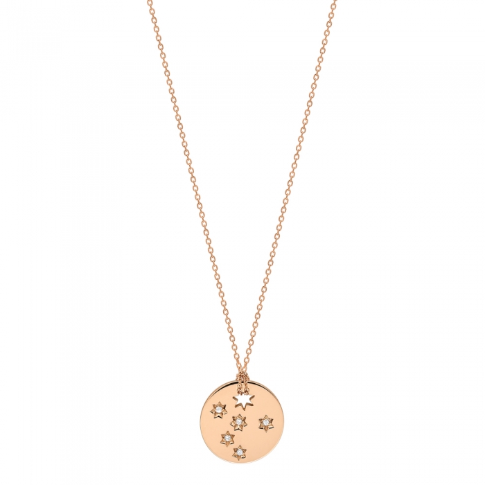 Necklace Mini diamond milky way disc on chain Ginette NY