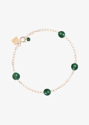 green agate bead chain bracelet