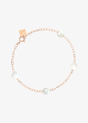 white mop bead chain bracelet