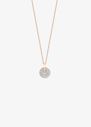 collier or rose 18 carats et diamants<br>by Ginette NY