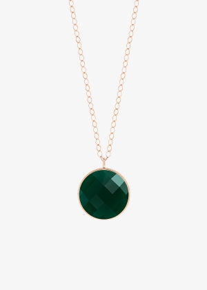 jumbo pixie ever green agate disc on chain
