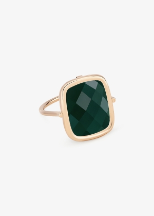 pixie green agate antique ring