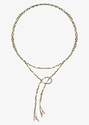 ivory forest mustard silk braid