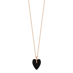 collier or rose 18 carats et onyx noir<br>by Ginette NY