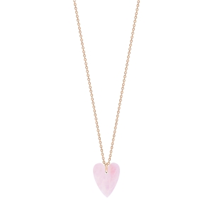 Angèle mini pink quartz heart on chain