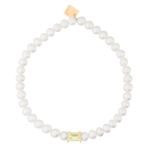 bracelet or rose 18 carats perles et quartz lemon<br>by Ginette NY