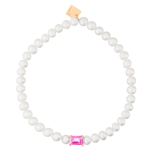 bracelet or rose 18 carats perles et topaze rose<br>by Ginette NY