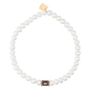 bracelet or rose 18 carats perles et quartz fumé<br>by Ginette NY