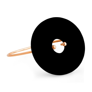 18 karat rose gold bangle and onyx<br>by Ginette NY