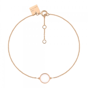 18 carat rose gold bracelet and white agate<br>by Ginette NY
