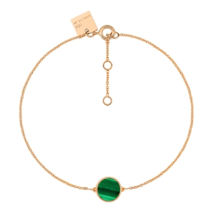 bracelet or rose 18 carats et malachite<br>by Ginette NY