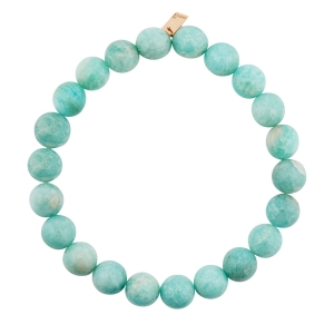 bracelet or rose 18 carats et amazonite<br>by Ginette NY