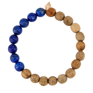 18 carat rose gold bracelet, lapis and wood<br>by Ginette NY