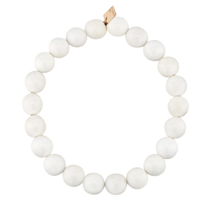 18 carat rose gold bracelet and white agate<br>by Ginette NY