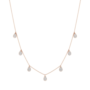 collier or rose 18 carats et diamants<br>by Ginette NY