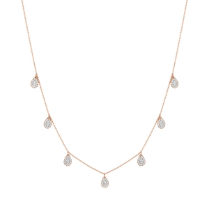 18 karat rose gold necklace and diamonds<br>by Ginette NY