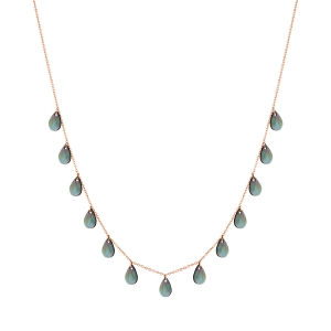 18 karat rose gold necklace and black mother-of-pearl<br>by Ginette NY