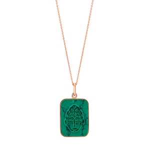 18 karat rose gold necklace and turquoise<br>by Ginette NY