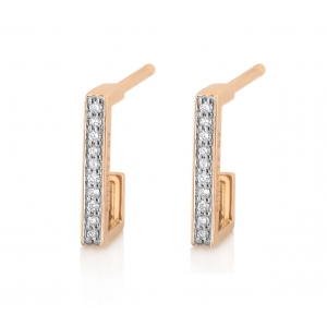 18 carat rose gold and diamonds hoops<br>by Ginette NY