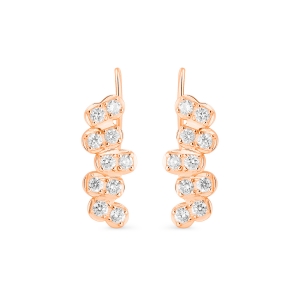 18 karat rose gold earrings and diamonds<br>by Ginette NY
