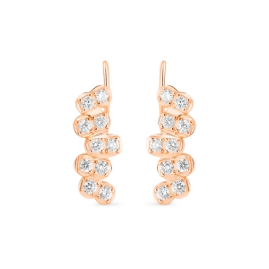 Boucles Oreilles Perle Diamant Or Rose Or Blanc - Bijouterie Griffon