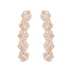 boucles d'oreilles or rose 18 carats et diamants<br>by Ginette NY